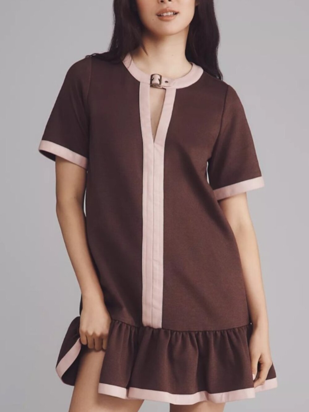 Anthropologie Maeve Colorblock Leather Trim  Dress LP Large Petite NEW NWT